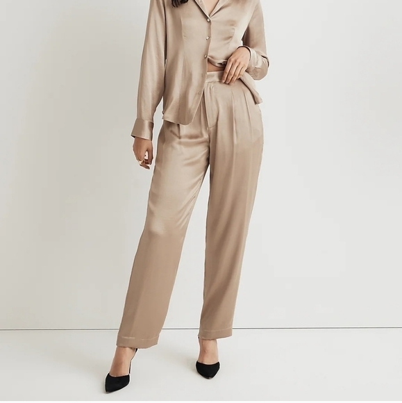 Madewell The Turner Tapered Pant‎ in Satin Matchstick size 4 NWT NO082 - Picture 1 of 14
